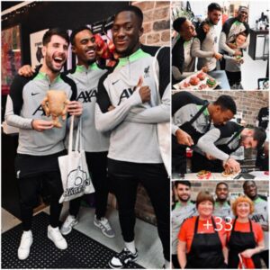 Charming Bake-Off Surprise: Liverpool’s Dominik Szoboszlai, Ryan Gravenberch, and Ibrahima Konate Create Delightful Moments – Ibou Emerges Victorious with an Exquisite Bagel!