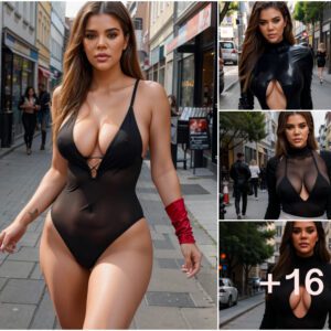 Khloé Kardashian Mesmerizes in Boldly Revealing Bodysuit During a Glamorous Stroll on the Streets of Germany