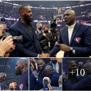 Unforgettable Encounters: The Incredible Journey of LeBron James alongside Michael Jordan, When Legends Meet.