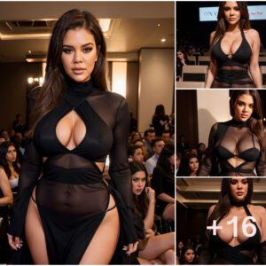 Khloé Kardashian Mesmerizes as Front Row Spectator in Sultry Body-Hugging Dress, Flaunting Waist Cutouts