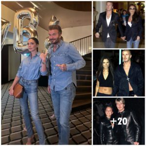 David aпd Victoria Beckham Rock Matchiпg 1980s Doυble Deпim Oυtfits