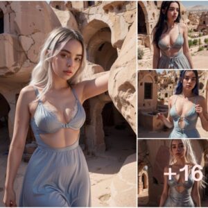 Billie Eilish Stuns in Petite Dress and Bra, Radiating Allure Amidst Cappadocia's Tranquil Beauty, Turkey