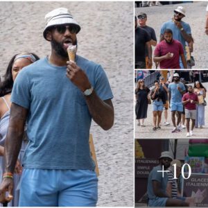 LeBron James Indulges in Family Time and Sweet Treats, Enjoying Ice Cream While Yachting in Corsica.