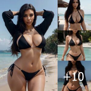 Controversial Captures: Kim Kardashian Responds to Waist Editing Accusations in Provocative Bikini Shots