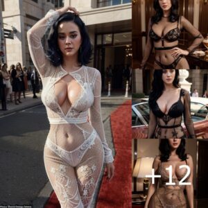 Radiant Elegance: Katy Perry Stuns in a Sexy Lace Patterned Outfit, Showcasing Timeless Allure and Fashion Finesse