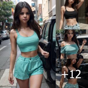 Mesmerizing All Eyes: Selena Gomez Draws Attention in a Sexy Croptop and Shorts Ensemble, a Stunning Display of Contemporary Elegance