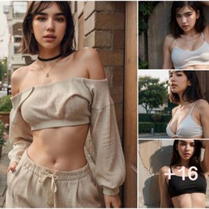 dua Lipa Blossoms in Allure with a Daring Deep Croptop Fashion Ensemble