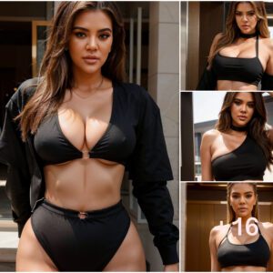 Khloé Kardashian Stuns in a Striking Deep Croptop Ensemble, Radiating Allure