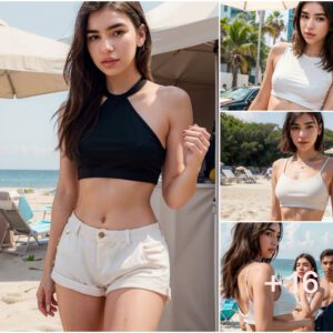 Dua Lipa's Effortless Beach Elegance: A Stylish Statement in Crop Top and Shorts"