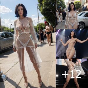 Katy Perry's Flawless Mastery: Effortlessly Rocking a See-Through Dress and Mesh Flats in the Perfect Naked Dressing