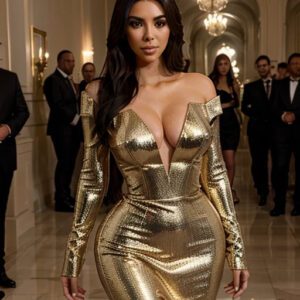 Kim Kardashian Shines in Glamorous Attire, Enchanting All Observers.