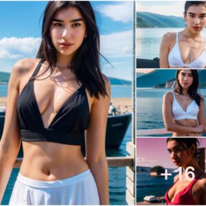 Captivating Elegance: Dua Lipa Mesmerizes in Deep V-cut Croptop amidst the Pristine Beauty of Lake Baikal, Russia