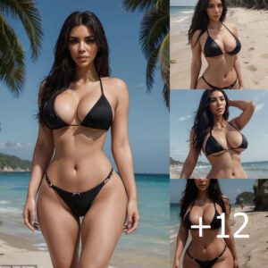 Controversial Captures: Kim Kardashian Responds to Waist Editing Accusations in Provocative Bikini Shots