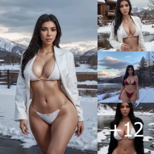 Kim Kardashian Dazzles in Bikini Amidst Snowy Landscape in Striking New Photoshoot