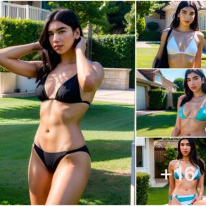 Dua Lipa Radiates Beauty in Bikini Stroll Across Suburban Lawns