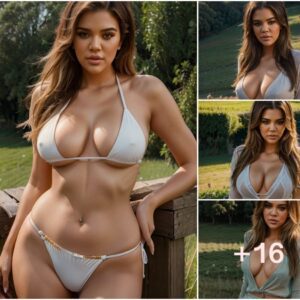 Khloé Kardashian Exudes Charm and Allure in a Countryside Meadow: A Mesmerizing Portrait of Beauty and Serenity