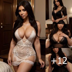 Turning Heads with Grace: Kim Kardashian Captivates in an Alluring Lace Ensemble, A Stunning Display of Timeless Elegance