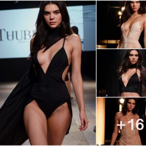 kendall jenner Alluring Aura in an Exquisitely Deep-Cut Gown on the Runway