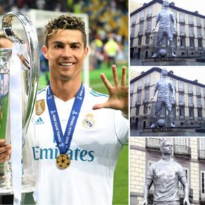 Tribute to CR7: Cristiano Ronaldo's Statue Erected in Madrid, Stirring Social Media Buzz