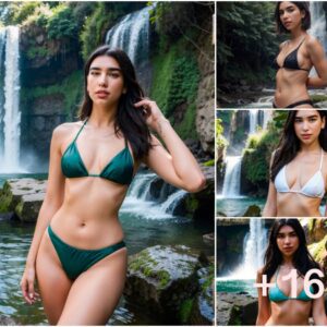 Dua Lipa Mesmerizes in Bikini Amidst Nature's Splendor Under a Waterfall"