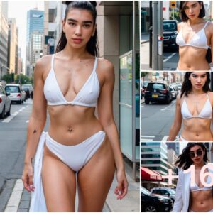 Dua Lipa Turns Heads in Chic White Bikini as She Takes on Urban Streets with Confidence