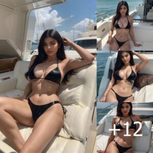 Kylie Jenner shows off her hot curves in a seductive bikini on a yacht