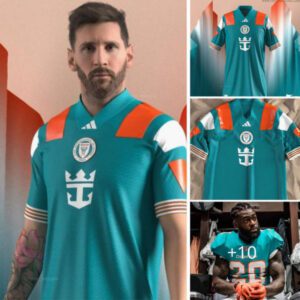 Inter Miami’s third kit for next season is inspired by the NFL team, the Miami Dolphins 😍🐬