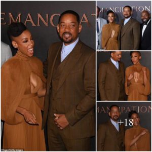 Will Smith cuts a dapper figure in a three piece brown suit as he attends the Emancipation European premiere after 'apology tour' for slap that saw him banned from the Oscars