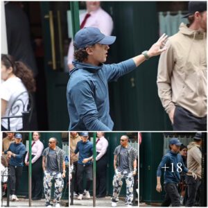 Tom Holland and Lewis Hamilton cut casual figures as they leave lunch at St Ambroeus in New York City