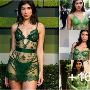 Dua Lipa's Enchanting Green Lace Moment: A Spellbinding Sensation