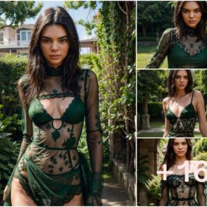 Kendall Jenner's Enchanting Green Lace Moment: A Spellbinding Sensation