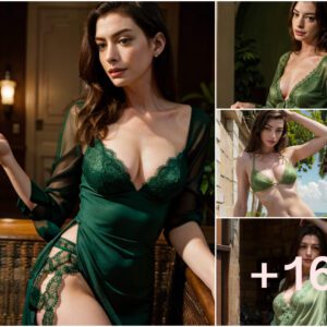 Anne Hathaway's Enchanting Green Lace Moment: Casting a Spell of Sensation