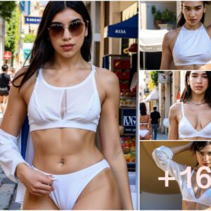 Dua Lipa's Sicilian Radiance: A Dazzling White Croptop and Bikini Ensemble in Palermo, Italy