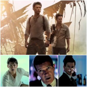 Mark Wahlberg and Tom Holland pose in front of a wrecked ship in a new poster for Uncharted... based on the popular video game series