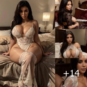 Kim Kardashian Turns Heads in Exquisite Lace Ensemble While Lounging on Opulent Bed