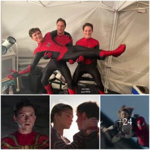 Tom Holland jumps into the arms of his stunt doubles in a friendly snap... after Spider-Man: No Way Home sets new box office record despite pandemic