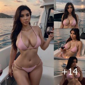 Kim Kardashian Sips Wine in Pink Bikini, Welcoming Sunset Aboard Yacht