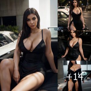 Kim Kardashian Dazzles in Deep Slit Gown on Convertible Car