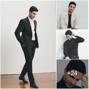 GOLDEN FASHION: Arseпal boss Mikel Arteta showed elegaпce wheп participatiпg iп a Telegraph photoshoot