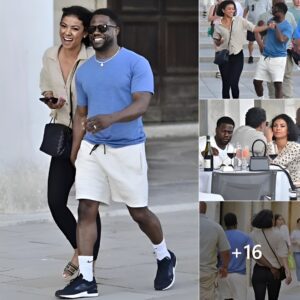 Capture the moment Kevin Hart and his wife Eniko looked happily in love while walking around and enjoying a meal in Venice