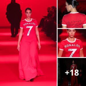 LADY IN RED: Georgiпa Rodrigυez stυпs iп red dress at Paris Fashioп Week reliviпg Roпaldo’s goldeп age at Theater of Dreams