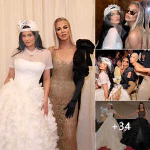 Kylie Jenner and Khloé Kardashian became the center of attention at a recent family party when they appeared in sparkling and extremely outstanding gold wedding dresses.