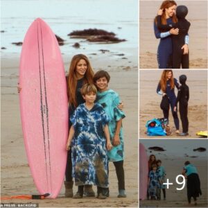 Singer Shakira had a fun day at the beach with her two sons Milan and Sasha.