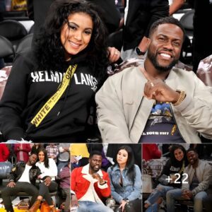 Couple Kevin Hart and Eniko Parrish attract all eyes at the NBA stadium