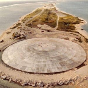 "Tourists Capture Images of Enormous UFO Submerged Deep Under the Sea During Unusual Low Tide."