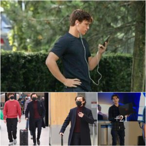 Tom Holland cuts a dapper figure as he travels through JFK Airport with his lookalike brother Harry while carrying a Spider-Man suitcase