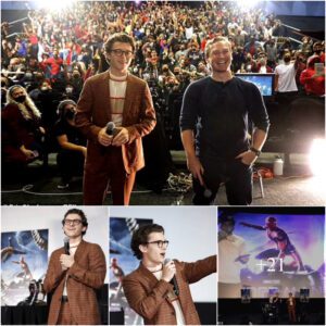 Tom Holland beams with pride as he surprises fans at the official Spider-Man: No Way Home trailer launch in Los Angeles