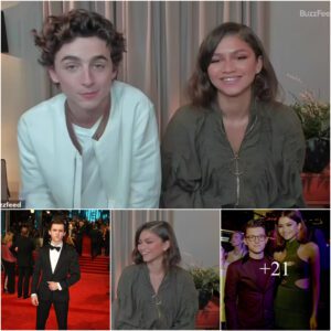 Zendaya looks tickled after her Dune costar Timothee Chalamet jokes that her real-life beau Tom Holland is her 'celebrity crush'