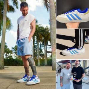 Lionel Messi showed off his new adidas Samba on social media to celebrate his career