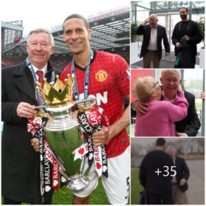 Legendary Reunion: Sir Alex Ferguson playfully teases Rio Ferdinand as the Manchester United icon jokingly laments, “this ain’t right” upon meeting his former teacher.